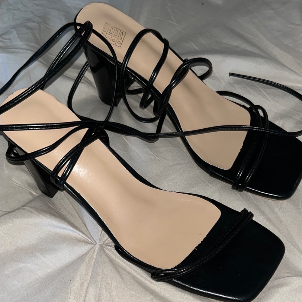 Elegant Black Strappy Heels